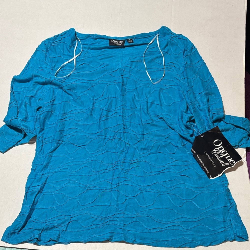 Onque Casuals Blue Textured Top
